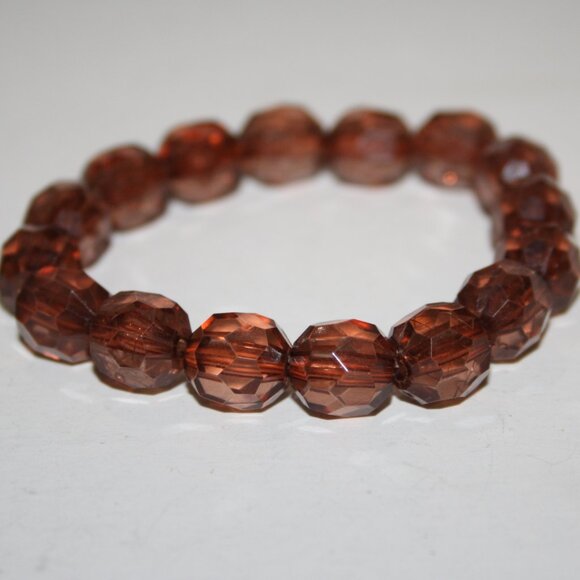 Beautiful dark brown beaded bracelet 7" - Picture 1 of 3
